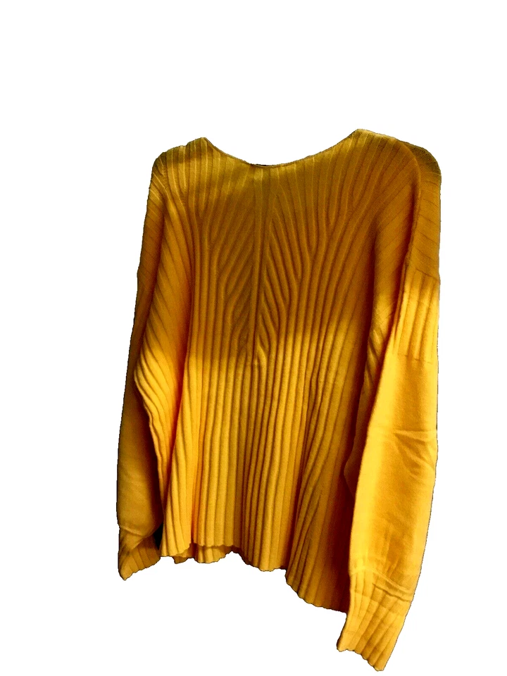 Suéter DG2 por Diane Gilman SoftEase Tejido Linterna-Manga-Amarillo Talla: 3X Foto 3 de 4