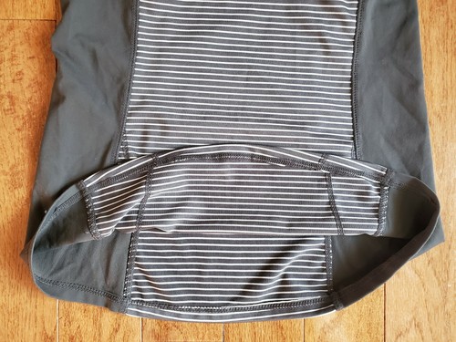 KYODAN Women's P/S Gray & White Striped Racerback Athletic Workout Top Shelf Bra - Picture 7 of 8