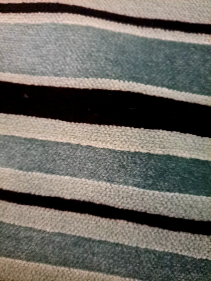 Chenille Upholstery Fabric Material Green Black Stripes Soft 2 Yards 74x52 - Image 4 of 4