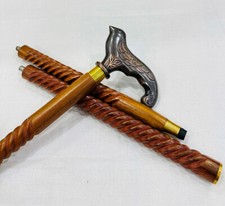 Elegant Pretty Swallow Bird Wood Carved Walking Stick Cane for Women