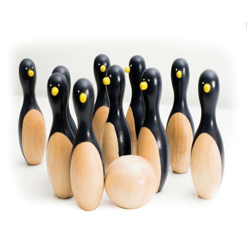 10 Pin Table Skittles Wooden Bowling in a Bag House Of Marbles (1 Supplied) - Picture 2 of 5