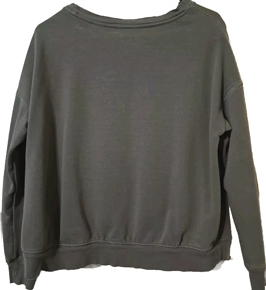 Sudadera Justice Sport Smile Cara Sonriente Grande L Niñas Verde Flores Camisa Foto 3 de 4