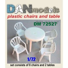 Accessories for Diorama. Plastic Chairs and Table Dan Models 72527 Scale 1:72
