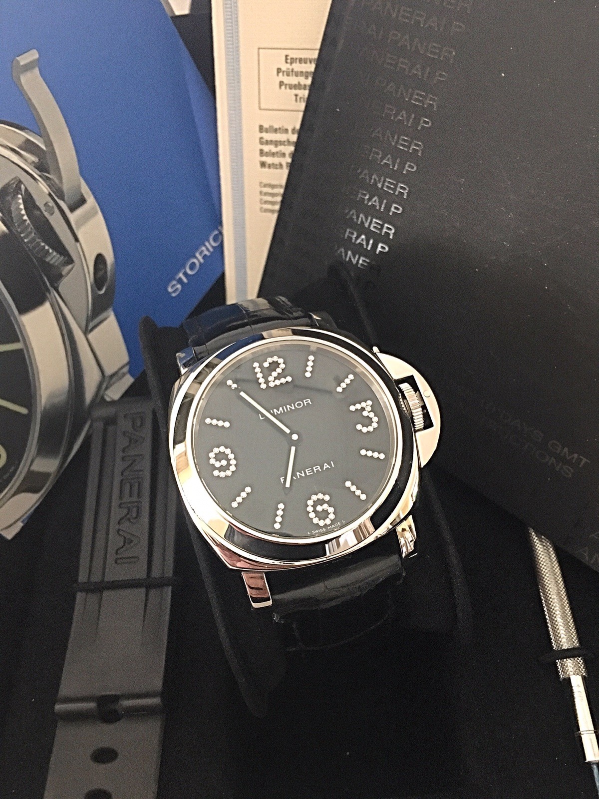 Rare Limited Edition Panerai Luminor PAM 130 Factory Diamonds ~100 Made - Image 2