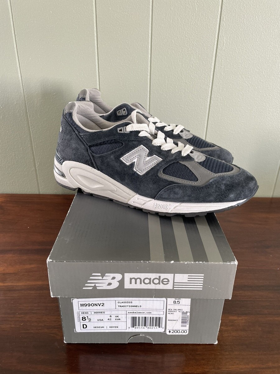 RARE New Balance 990v2 Kith Navy Size 8.5 M990NV2 Made in RARE New Balance 990v2 Kith Navy Size 8.5 M990NV2 Made in
