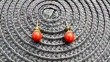 Vintage Ohrstecker aus Koralle 925 Silber vergoldet Vintage earrings coral