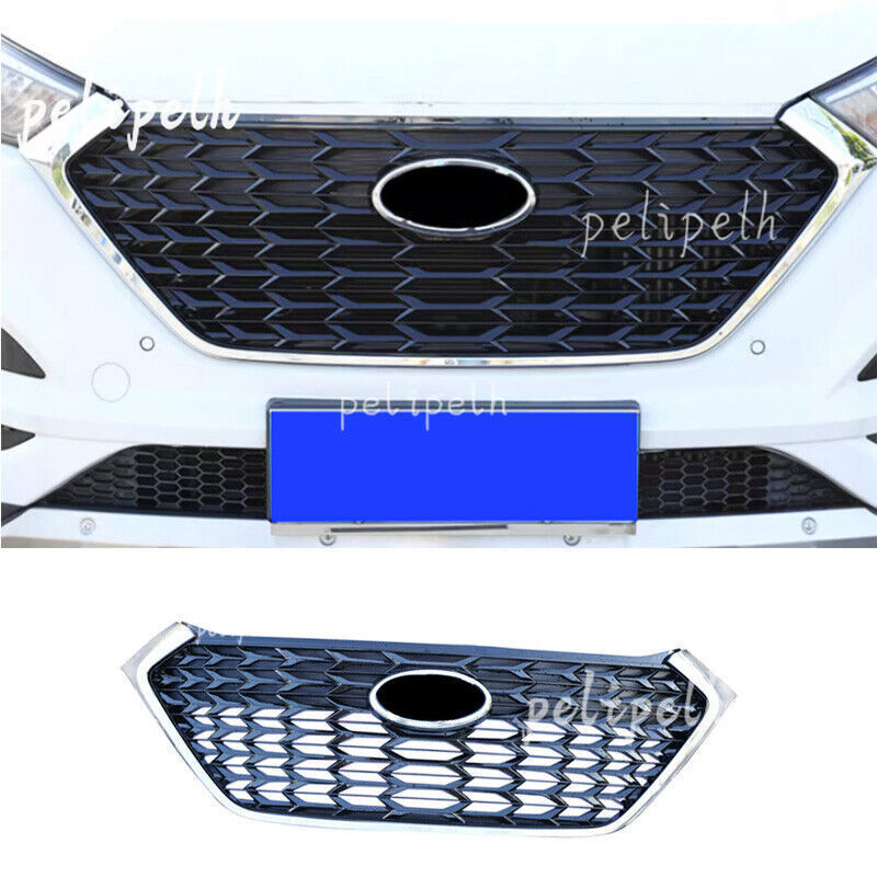 FRONT Bumper Grille Dark Chrome Upper Grill for 2022-2024 Hyundai Tucson