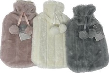 Winter Glow Luxury Cosy Faux Fur Screw Sealed Hot Water Bottle - 2 Litre