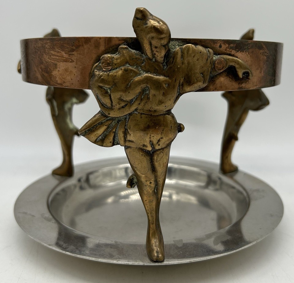 Joseph Heinrichs Copper, Brass & Chrome Chafing Dish Stand, Jester eBay