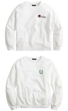 J.Crew Embroidered Sweatshirt Womens University Terry Long Sleeve 100 Cotton