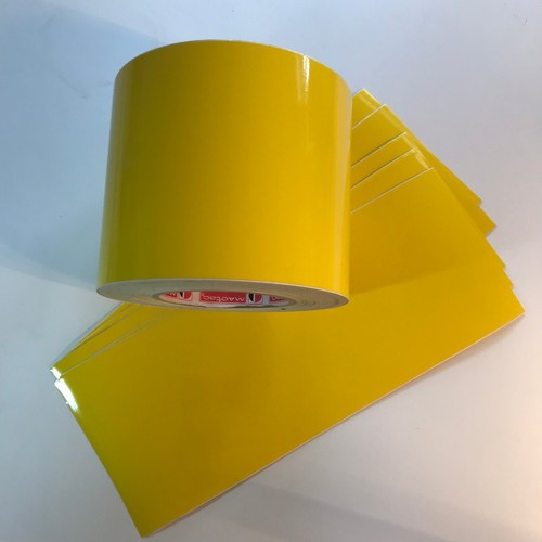 YELLOW 1 SHEET GLOSS VINYL SELF ADHESIVE SHEETS MODEL MAKING ART CRAFT STICKER - Picture 2 of 4