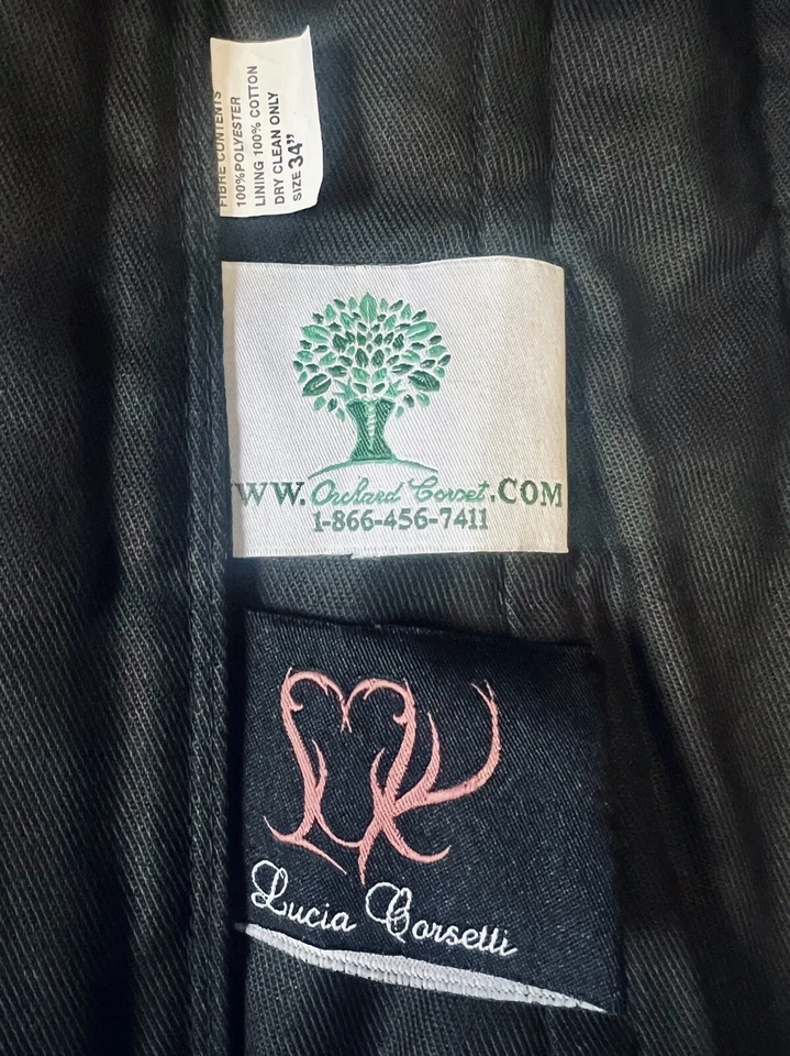 "Corsé Orchard reloj de arena satinado curva palangre debajo del busto CS-426 negro talla 34""" Foto 2 de 3