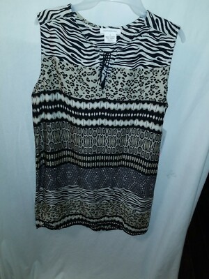 BEACH LUNCH LOUNGE SLEEVELESS DRESS AFRICA PRINT SZ. SMALL NWT $58