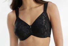 WACOAL 42C 85567 AWARENESS FULL FIGURE SEAMLESS U/W BRA, BLACK, NWT 68