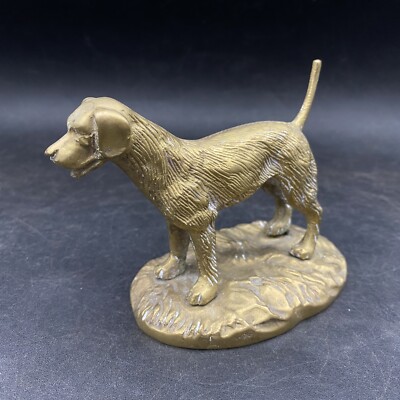 Messing Labrador Hund massiv 358g 4'' x 3'' x 2,5'' dekoratives Maskottchen Haustier Hündchen Figur