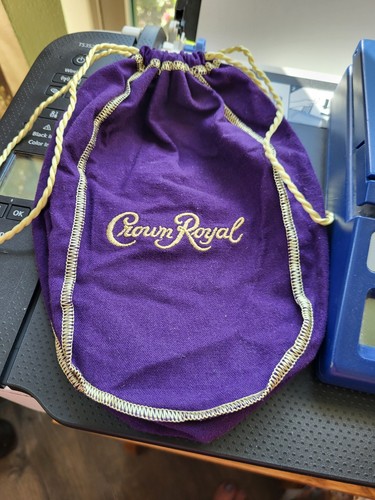 Crown Royal Small Purple Drawstring Bag. 7" wide at top, 9" length. - Picture 2 of 2