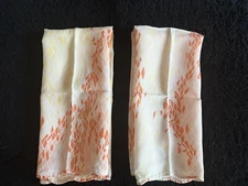 D Porthault Paris Vintage 1980s Linen Flax Guest Towel Set Apricot Yellow