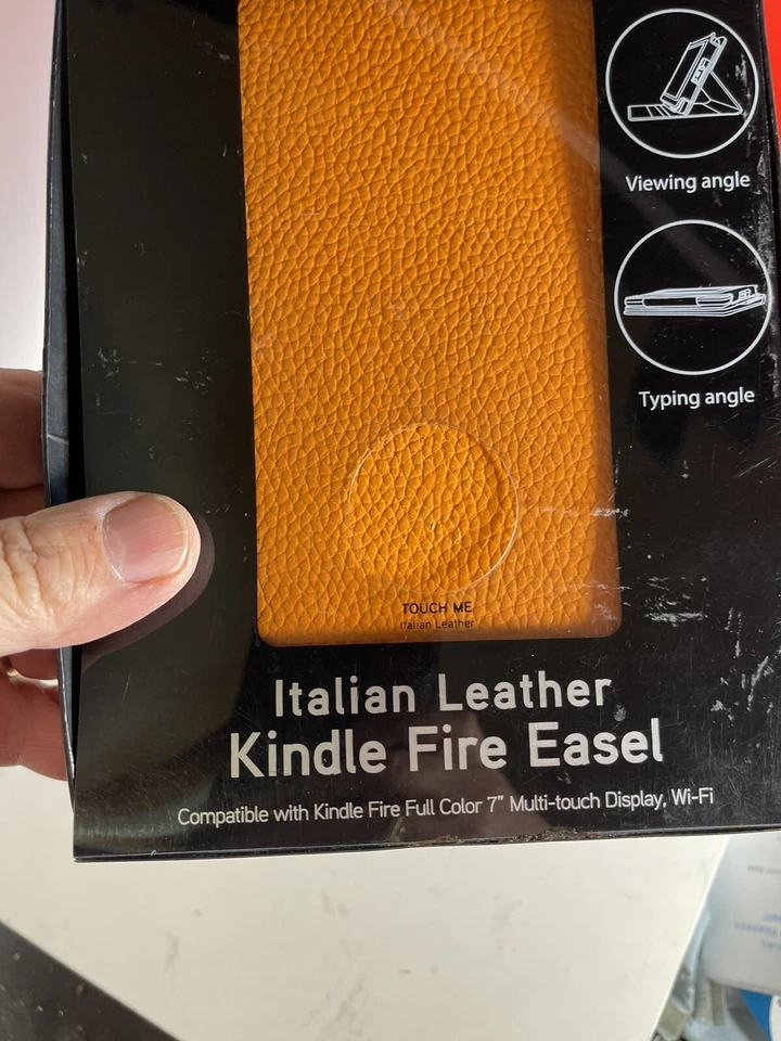 Jaqueta Bodhi Couro Italiano Kindle Fire 7” Livro Completo Capa Laranja Citrino - NOVA - Imagem 3 de 4