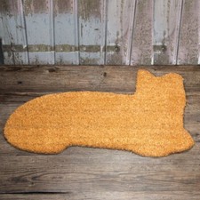 Matte f&uuml;r den Hauseingang, T&uuml;rmatte im Landhausstil, aus Kokos, Katzenform