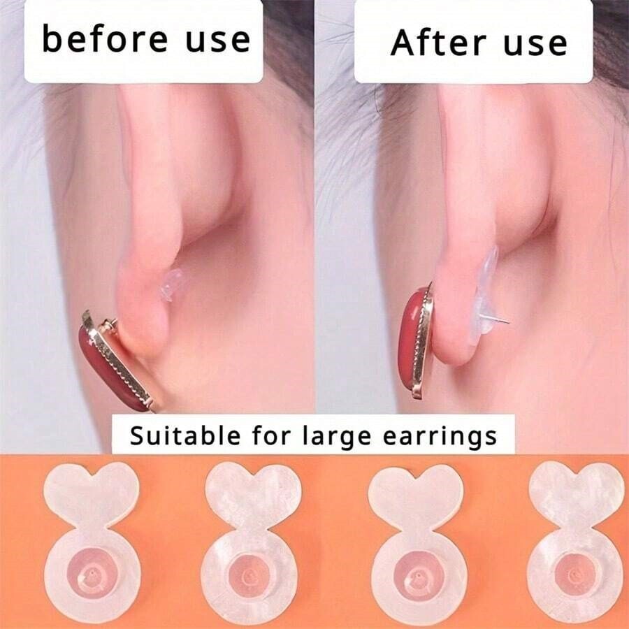 10Pcs Rubber Earring Backs for Droopy Ears Earring Lifters Heavy Earring Support