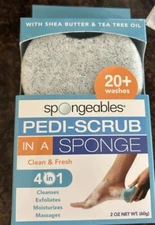 Spongeables Pedi Scrub Foot Scrubber Shea Butter Clean & Fresh
