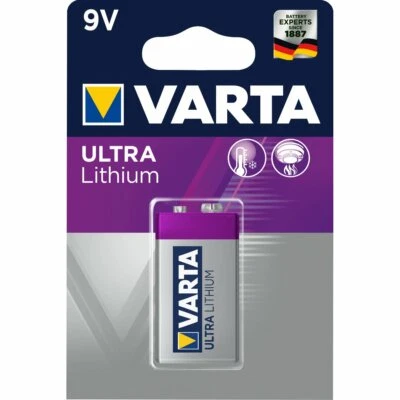 Varta Batería 10 Años para Detector de Humo Litio 9V 1200mAh Litio