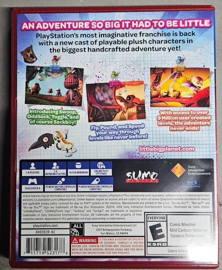 Little Big Planet 3 - Edición Greatest Hits - Sony PlayStation 4 PS4 - Muy Bueno Foto 2 de 3