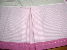 Pottery Barn Kids Morgan White With Pink Stripes Crib Bed Skirt 28"x52x16" Drop