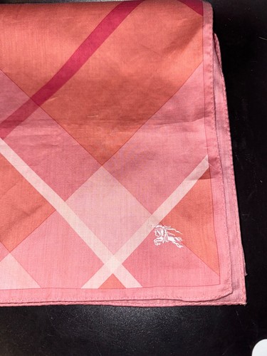 Burberry Pink Women’s Handkerchief Logo Cotton Scarf 19” x19" - Picture 3 of 10