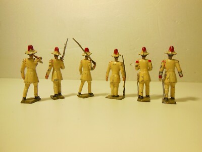6 Figurines Plomb CBG – Gardes De Monaco (état D’usage, Manques)