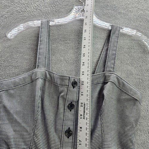 Abercrombie & Fitch Women Jumpsuit Small Gray Houndstooth Front Button Waist Tie - Picture 6 of 11