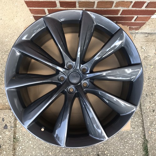 22" GUNMETAL GREY WHEELS - TURBINE STYLE FITS TESLA MODEL S W452 - Picture 3 of 3