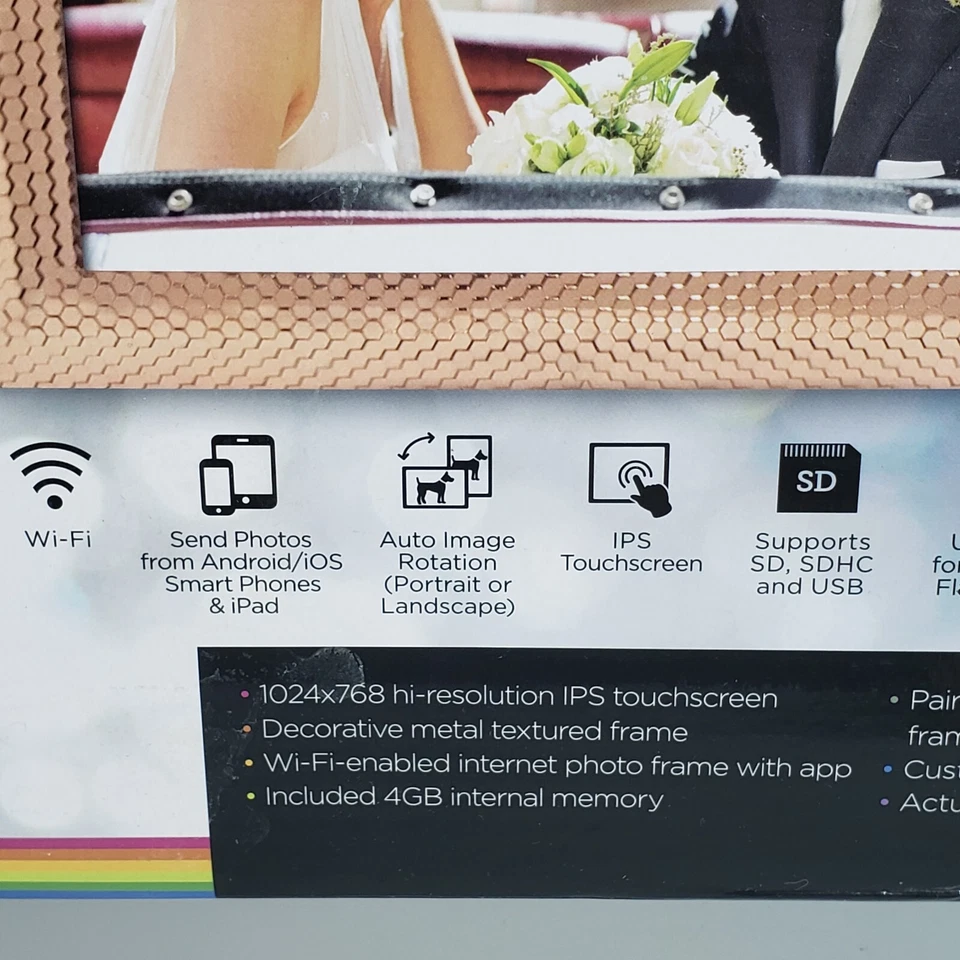 Polaroid PDWV 800RT Digital Photo Frame Rose Gold w/WiFi 4GB Memory New Open Box - Image 3 of 4