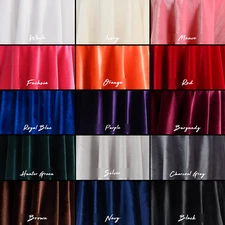 Solid Stretch Velvet Fabric - 60" Wide - Polyester Spandex - by the Yard