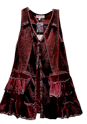 Pretty Angel Vest Dress Womens Small Burgundy Sleeveless Button Up Gypsy  New | eBay