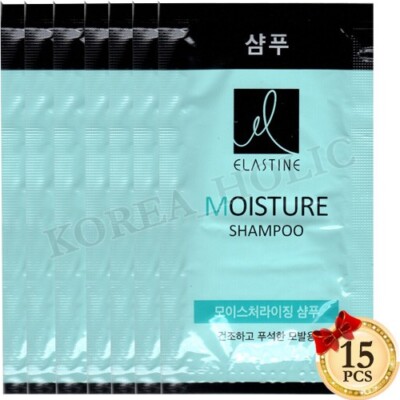ELASTINE Moisturizing Shampoo 8ml x 15pcs Shiny & Soft Hair Care Made in korea
