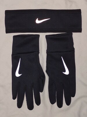 nike running headband and glove set ladies