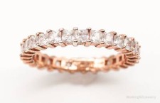 Vintage FAS Cubic Zirconia Rose Gold Vermeil Sterling Silver Ring - Size 5