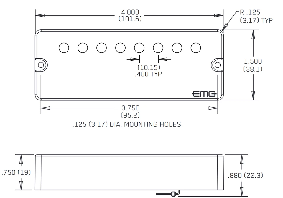 EMG 66-8 BARRA DE JABÓN 8 CUERDAS ROJA ACTIVA PASTILLA DE GUITARRA SIN SOLDADURA con CABLEADO Y OLLAS Foto 2 de 2