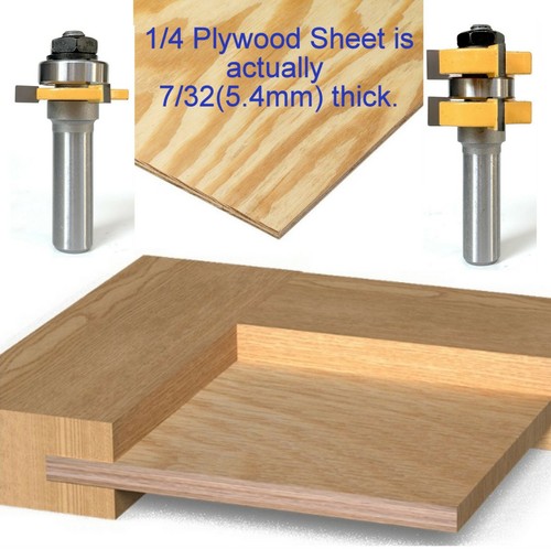 2 pc 1/2" SH 1" Stock 1/4 Plywood 5.4MM Tongue & Groove Router Bit Set - Picture 6 of 12