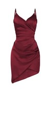 Burgandy satin wrap dress