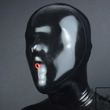 Latex Hood Rubber Mask with Small Breath Hole Experience Suffocation Pleasure US