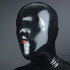 Latex Hood Rubber Mask with Small Breath Hole Experience Suffocation Pleasure US