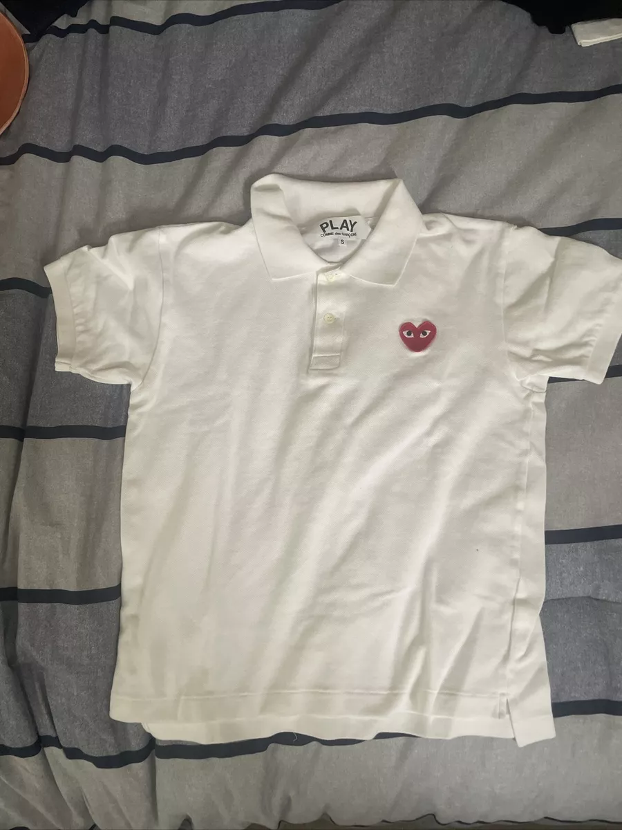 CDG Play White Polo T Shirt eBay