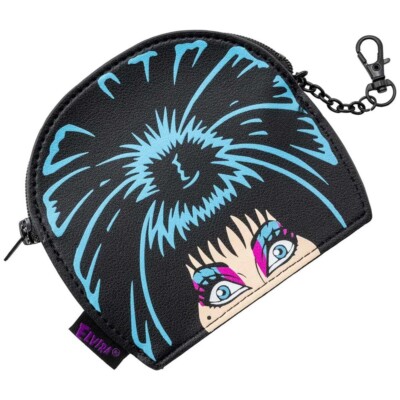 Kreepsville 666 Elvira Zip Pouch ID Cards Coin Wallet Chain Clip Vegan Leather