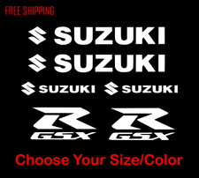 Suzuki GSXR Fairing Decal Kit - ABS Logo + Chrome Emblem Stickers For Motorcycles 2 thumbnail image