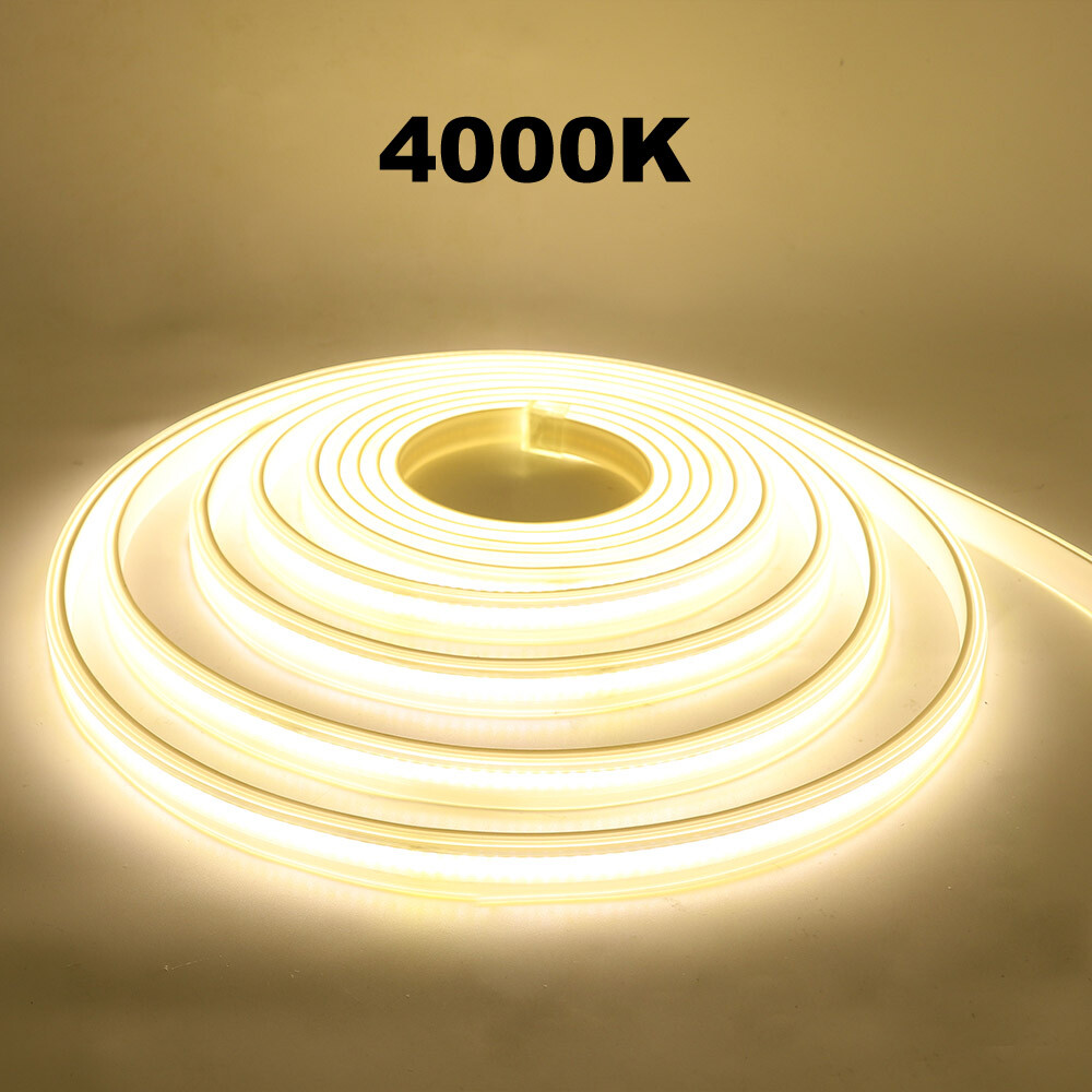 Bande lumineuse LED COB étanche et ultra-lumineuse + prise UE AC 220 V-240 V_voghion.com