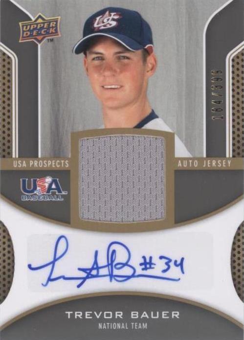 Trevor Bauer MLB 2009 Upper Deck USA Future Watch Jersey Auto 799