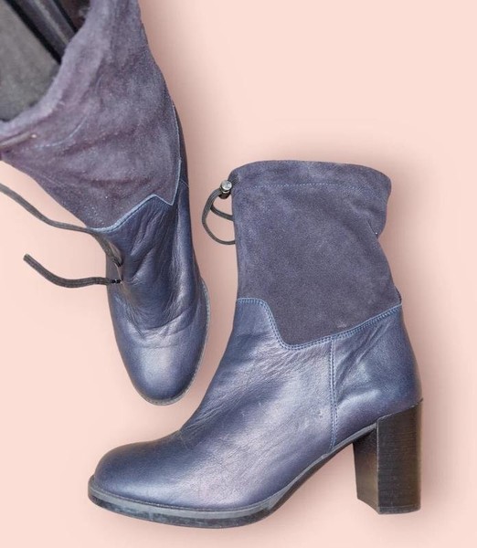 Women Hispanitas Boots Navy Suede 40