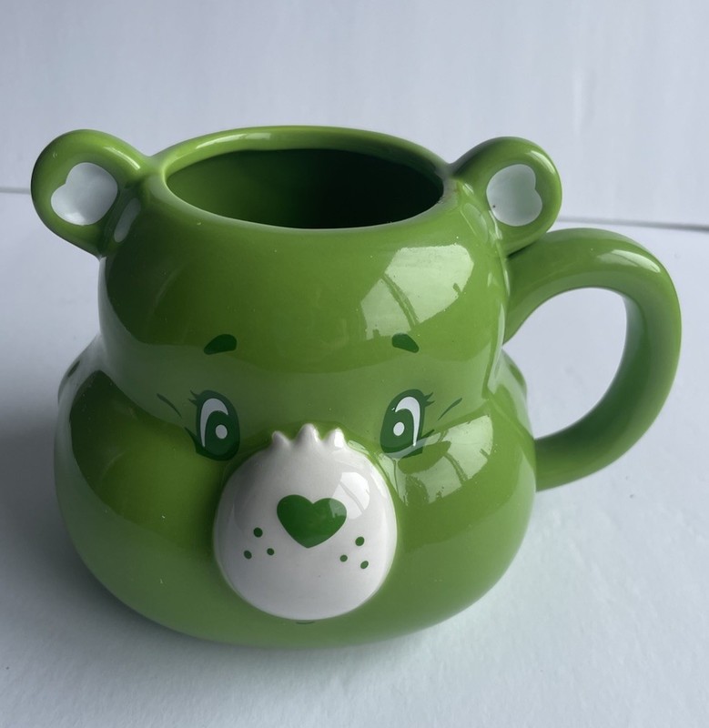 Care Bears: Good Luck Bear 3D Green Sculpted Ceramic 4" Tall  20 oz Mug/Cup